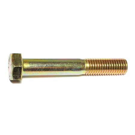 Midwest Fastener Grade 8, 5/8"-11 Hex Head Cap Screw, Zinc Yellow Steel, 4 in L, 10 PK 00756